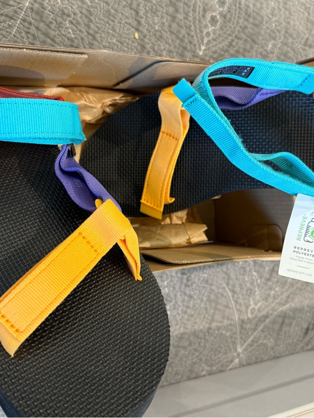 Teva Multicolor Sport Sandals - Yellow, Teal, Purple